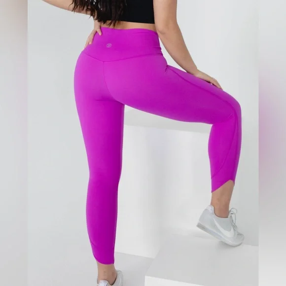 Savvi Dancer 24” Leggings, Berry Color, Size Medium, Tulip Hem - Picture 4 of 11